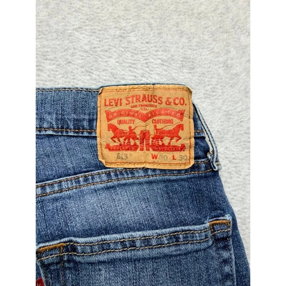 Levis 511 Slim Fit Jeans Mens 30x30 Blue Medium Wash Denim Pants 04511-1907